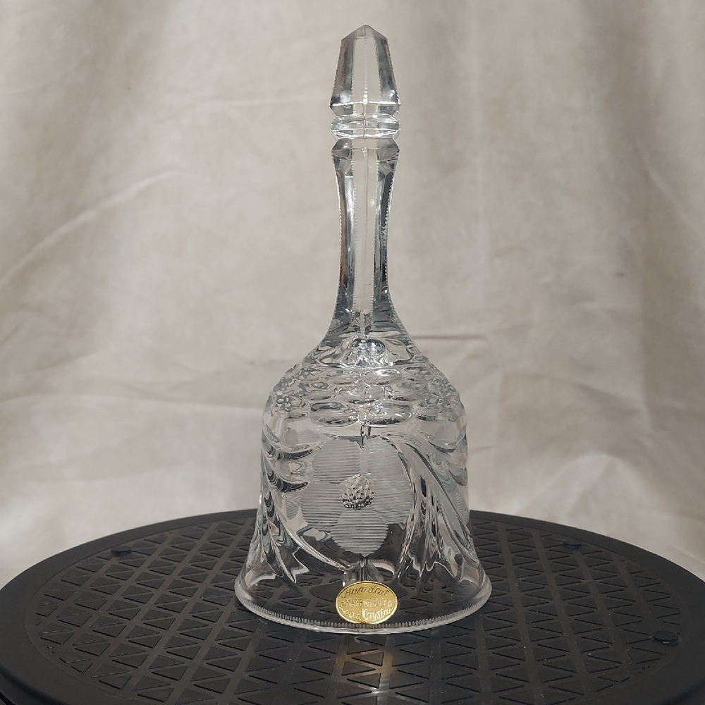 Vintage Italian Hand-Cut Lead Crystal Floral Bell RCR Raimond "Made in Italy"